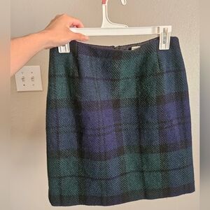 Eddie Bauer Wool Blend Plaid Skirt
